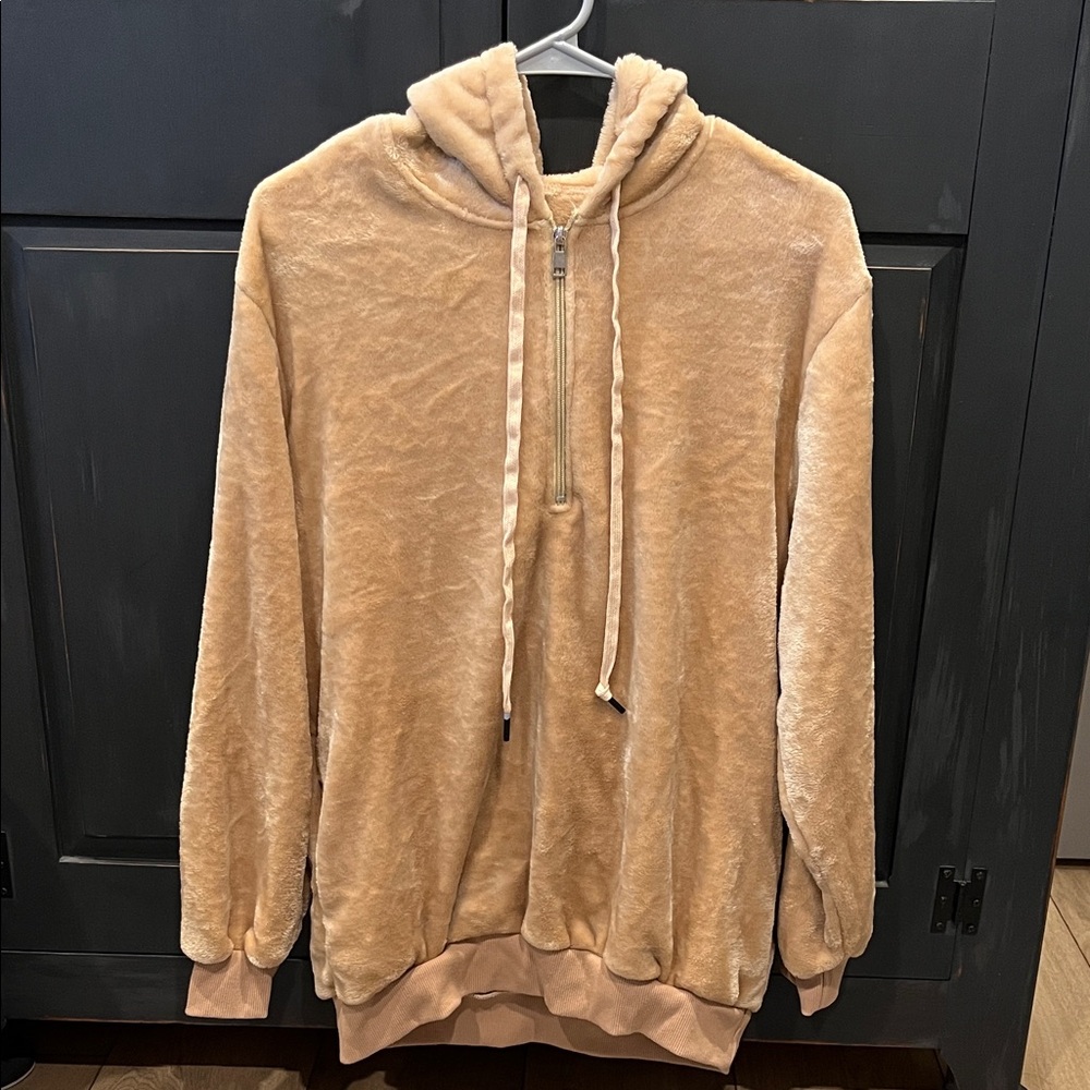 Cozy Tan Teddy Hoodie